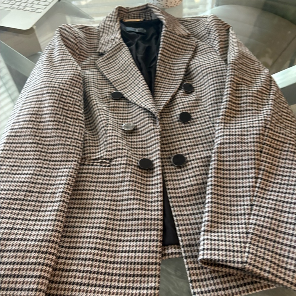 Women's Houndstooth Double-Breasted Jacket